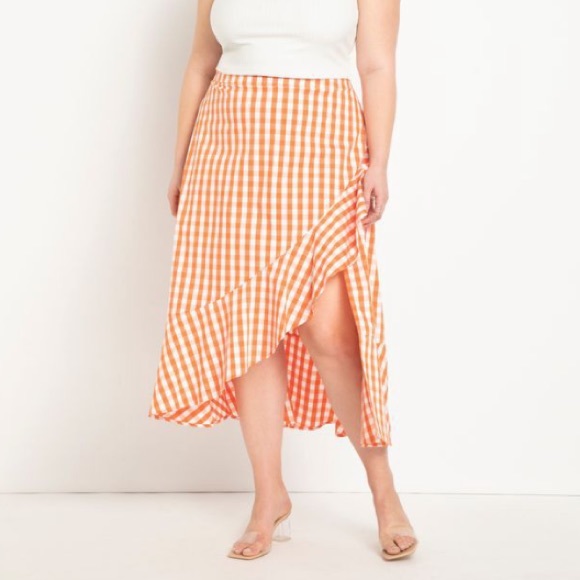 Midi Skirt w/ Flounce - Picture 2 of 2